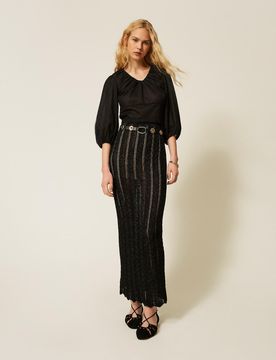Jupe longue en maille avec lurex