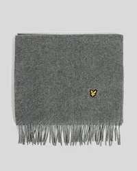 Men's Lambswool Blend Scarf in Mid Grey Marl