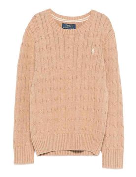 Felpa Girocollo In Cotone Di Colore Beige