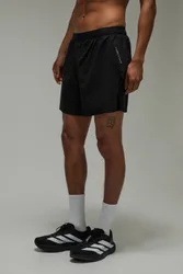 Herren Common Pace Lauf-Wettkampf 2-in-1 Geteilte Kurzhose Black Größe Medium