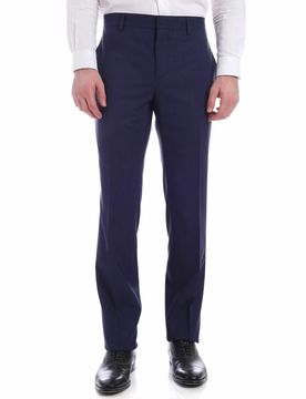 Pantalone con micro motivo tono su tono