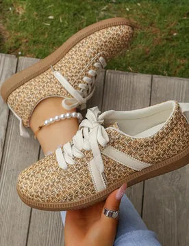 Zapatos planos casuales de verano para mujer, zapatos deportivos ligeros y cómodos con efecto de color block, adecuados para primavera y otoño, con - Shein - FashionsVida