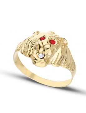 Anello Oro Giallo Testa di Leone GL101728