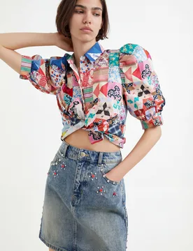 Mini-jupe à clous Johnson Hartig BLUE M female - Desigual - FashionsVida