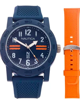 Montre Napats306 42.5mm 5atm Quartz Analogical Blue / Blue / Mineral One Size - Nautica - FashionsVida