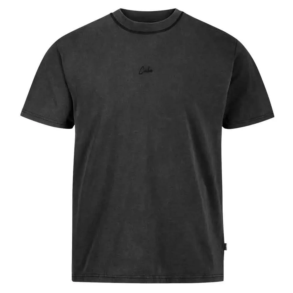 Maglietta A Maniche Corte Organic Script Gty Fit Washed Black - CUBE - FashionsVida