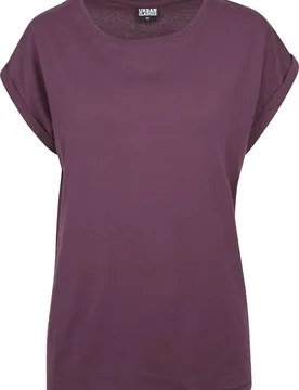 T-Shirt - Ladies Extended Shoulder Tee - XS bis 4XL - für Damen - Größe M - plum - Frauen - female - Urban classics - FashionsVida