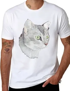 Grey cat T-Shirt man t shirt cotton high quality t shirts for man graphic tees T-Shirt - Aliexpress - FashionsVida