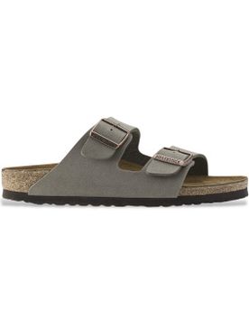 Para mujer. 151213 Sandalias Birko-Flor Nubuck Arizona Stone (Ajuste Estrecho) (38), Piel, Plano, Ninguno, Casual