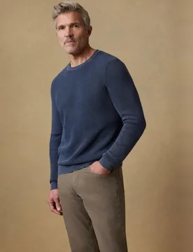 Jersey de hombre liso cuello redondo - Faherty - FashionsVida