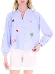 Camicia alla coreana AZZURRO XS