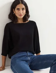 Slash Neck Jumper Black female