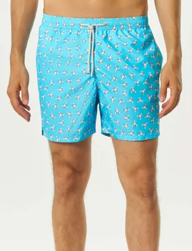 Boxer mare celeste con stampa aragoste bianche - MC2 SAINT BARTH - FashionsVida