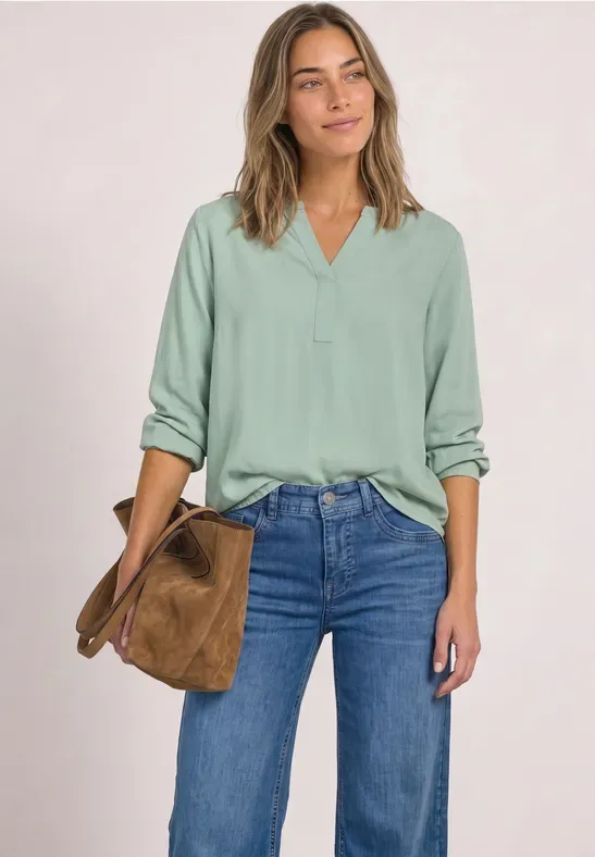 Split Neck Tunika female Grün - Street One - FashionsVida