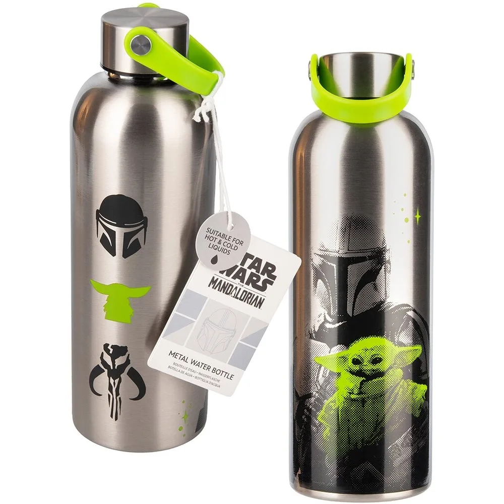 Botella metal Mandalorian y Grogu The Mandalorian Star Wars - PALADONE - FashionsVida