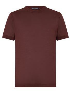Men's Essential Silk T-shirt with Short Sleeves and Round Neck