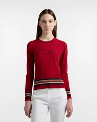 Harmont&blaine maglia girocollo con maxi bassotto donna porpora