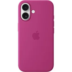 Funda de silicona Fucsia con MagSafe para iPhone 16