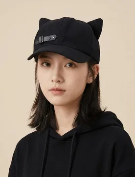 Funny Black Cat Ears Beret Gothic Harajuku Peaked Cap Love Heart Buckle Y2K Octagonal Hat Daily - Aliexpress - FashionsVida