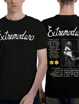 Camiseta de merchandising de la gira 2025 de la banda de rock Extremoduro. Camiseta de estilo retro de manga corta para hombre y mujer, de estilo hip - Shein - FashionsVida