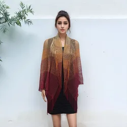 New Poncho hollowed out Cape gradient color tassel shawl summer versatile sun protection and women's outerwear Cloak P2