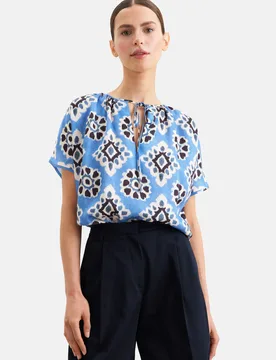 Satiniertes Blusenshirt Blau 38 - Seidensticker.com - FashionsVida