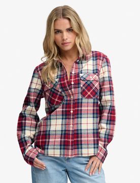 Superdry Damen Lumberjack Karo-flanellhemd Red - Größe: 36