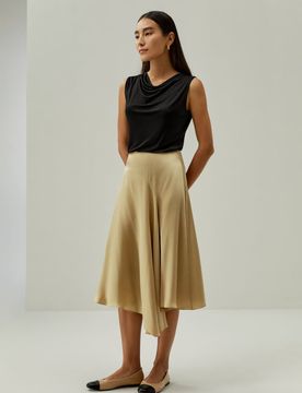 Gonna Asimmetrica in Seta 38 - Elegante e Versatile per Ogni Occasione