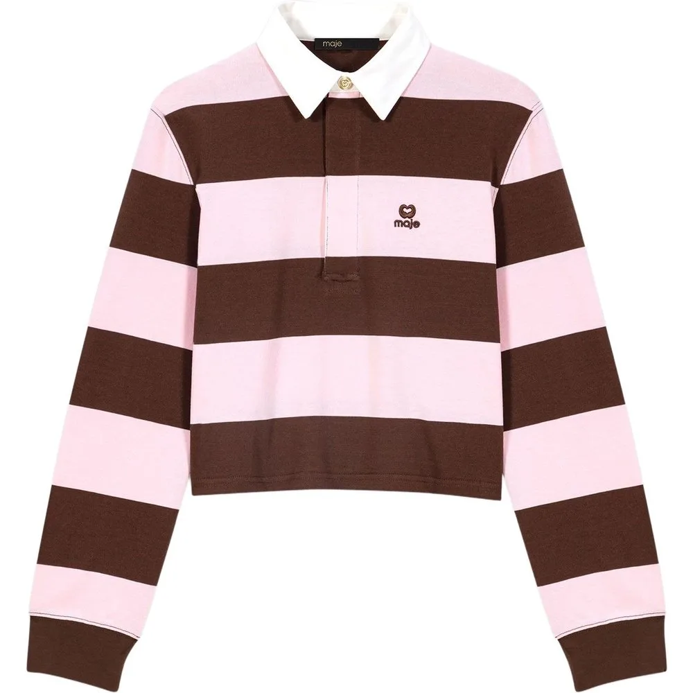 Polo de mujer corto de croché calado - Maje - FashionsVida