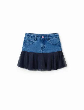 Mini-jupe jean volants brillante BLUE 5/6 female - Desigual - FashionsVida