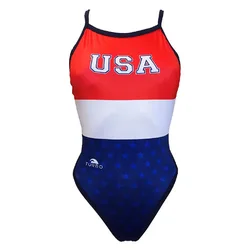 Turbo Usa Swimsuit Red 5XL Women