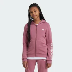 Felpa con cappuccio Essentials Linear Logo Full-Zip 13-14A Preloved Crimson / Sandy Pink