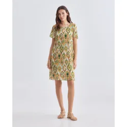 Vestido estampado de manga corta