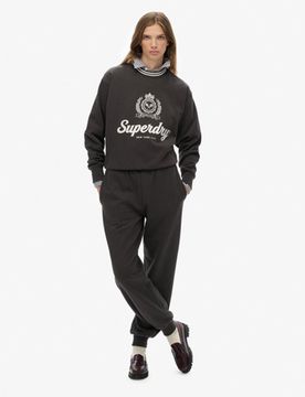 Superdry Damen Country Club Jogginghose mit Bündchen Black - Größe: 40