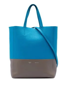 Small Bicolor Grained Calfskin Vertical Cabas Tote - Celine - FashionsVida