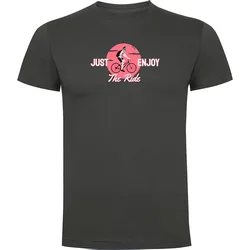 Maglietta A Maniche Corte Just Enjoy The Ride Dark Grey