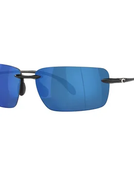 Gulf Shore Mirrored Polarized Sunglasses Shiny Black Blue Mirror 580P/CAT3 Women - Costa - FashionsVida