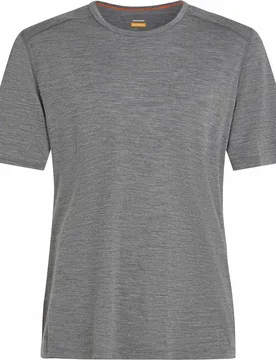 Haut thermique en laine mérinos à col rond - M Merino 200 Oasis SS Crewe Gritstone Heather en Laine - Taille L - Gris - Icebreaker - FashionsVida