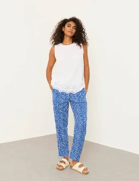 Linen Rich Embroidered Cami Top White female - Fatface - FashionsVida