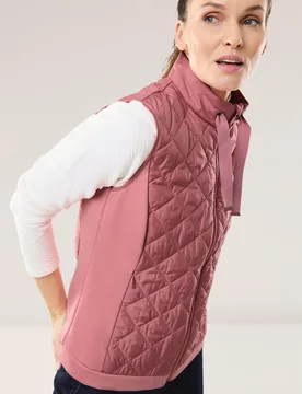 Leichtweste Materialmix, normale Größen, Farbe Rosa, 52, super bequem leicht Damen - Walbusch - FashionsVida