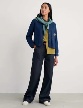 High Waisted Wide Leg Jeans Navy female - Seasalt cornwall - FashionsVida