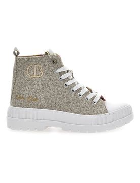 Sneakers Mid Cut Linen Beige 38