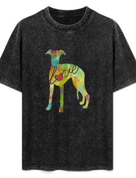 Whippet Love - A Bright and Colorful Watercolor Style Gift T-Shirt Soft Durable Cotton T-Shirt - Aliexpress - FashionsVida