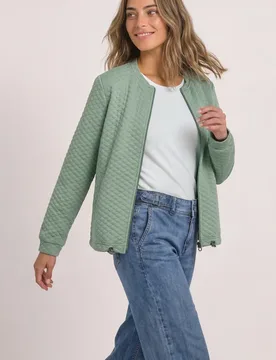 Jacke mit Rundhals und Struktur female Grün - Street One - FashionsVida