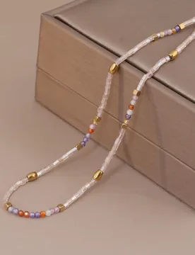 Fashion Necklaces Stacked Versatile Little Red Agate Necklace Niche High-end Colorful Natural Stone Beaded Necklace for Women - Aliexpress - FashionsVida
