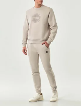 Pantalone Originals beige in felpa di cotone con logo bollo applicato - Colmar - FashionsVida