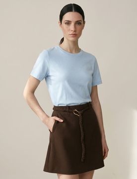 T-shirt con misto viscosa - blu pallido