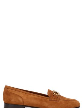 Style Suede Moccasin with Gancini Hook Detail