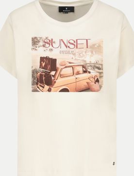 T-Shirt mit Foto-Print Beige 42