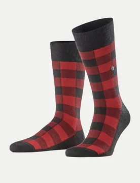 Socken Buffalo Check Rot 40-46 - Burlington - FashionsVida